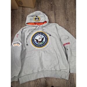 US Navy Eden Biddy Gray Hoodie Heavy Sweatshirt Adult XXL